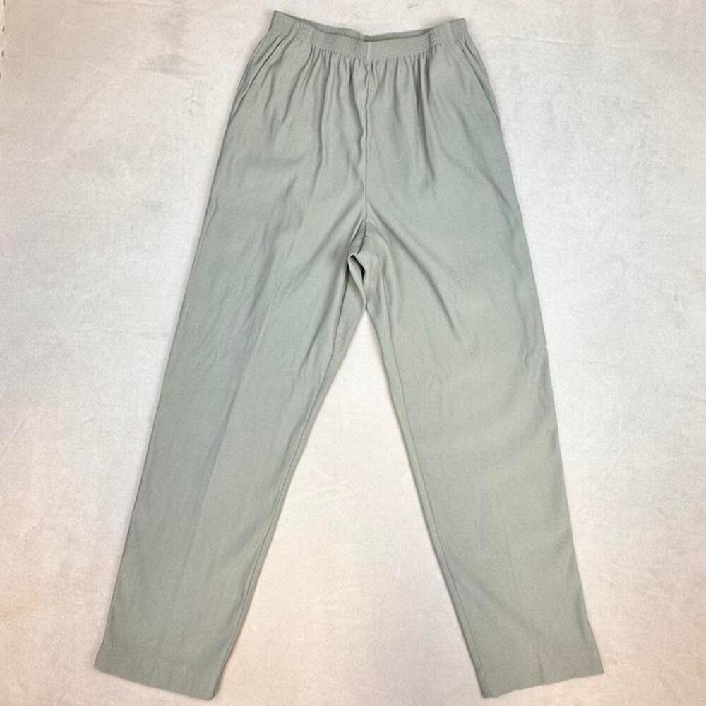 Alfred Dunner olive green Women's Elastic Waist Pants Size 12 sku117-LRS